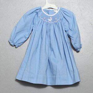 Petit pomme smocked bunny Easter babydoll dress